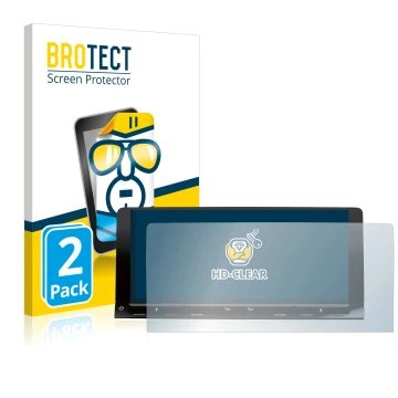 Parte frontal de un envase de producto con el logotipo de la marca BROTECT. Al lado se muestra el dispositivo Volkswagen T7 Mu