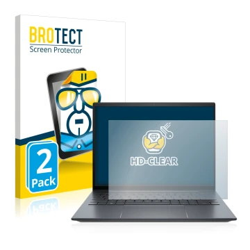 Parte frontal de un envase de producto con el logotipo de la marca BROTECT. Al lado se muestra el dispositivo HP Elite Dragonf