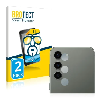 Parte frontal de un envase de producto con el logotipo de la marca BROTECT. Al lado se muestra el dispositivo Samsung Galaxy S