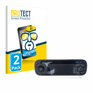 Parte frontal de un envase de producto con el logotipo de la marca BROTECT. Al lado se muestra el dispositivo Fiat Panda 2019 