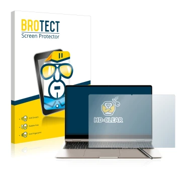 Parte frontal de un envase de producto con el logotipo de la marca BROTECT. Al lado se muestra el dispositivo Samsung Galaxy B