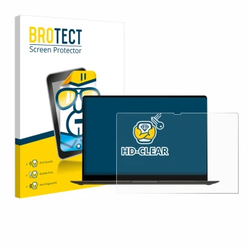 Parte frontal de un envase de producto con el logotipo de la marca BROTECT. Al lado se muestra el dispositivo Samsung Galaxy B