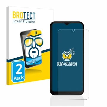 Parte frontal de un envase de producto con el logotipo de la marca BROTECT. Al lado se muestra el dispositivo Nokia C22 con su