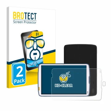 Parte frontal de un envase de producto con el logotipo de la marca BROTECT. Al lado se muestra el dispositivo Zebra ET45 10.1