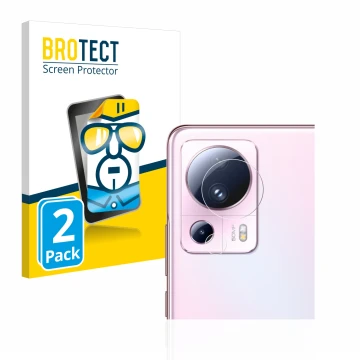 Parte frontal de un envase de producto con el logotipo de la marca BROTECT. Al lado se muestra el dispositivo Xiaomi 13 Lite (