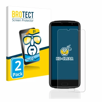Parte frontal de un envase de producto con el logotipo de la marca BROTECT. Al lado se muestra el dispositivo Beafon M7 Lite p