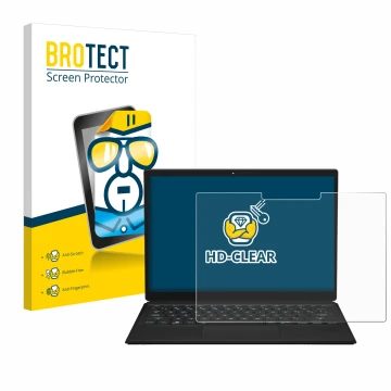 Parte frontal de un envase de producto con el logotipo de la marca BROTECT. Al lado se muestra el dispositivo ASUS ROG Flow Z1