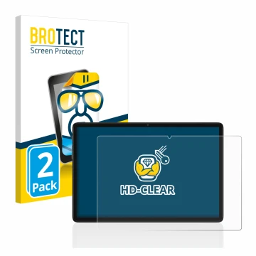 Parte frontal de un envase de producto con el logotipo de la marca BROTECT. Al lado se muestra el dispositivo Teclast P40HD co