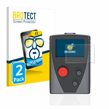 Parte frontal de un envase de producto con el logotipo de la marca BROTECT. Al lado se muestra el dispositivo Swissphone Boss 