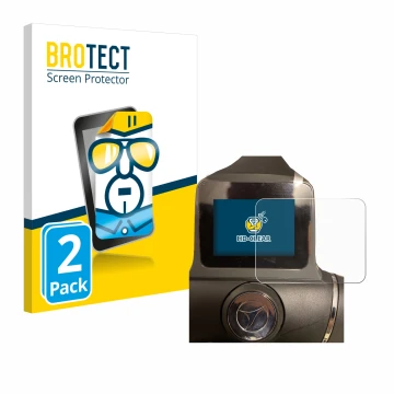 Parte frontal de un envase de producto con el logotipo de la marca BROTECT. Al lado se muestra el dispositivo Motocaddy M1 DHC