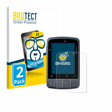 Parte frontal de un envase de producto con el logotipo de la marca BROTECT. Al lado se muestra el dispositivo Giant Dash M200 