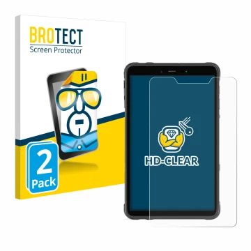 Parte frontal de un envase de producto con el logotipo de la marca BROTECT. Al lado se muestra el dispositivo Ulefone Armor Pa