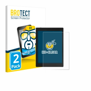 Parte frontal de un envase de producto con el logotipo de la marca BROTECT. Al lado se muestra el dispositivo Boox Tab Mini C 