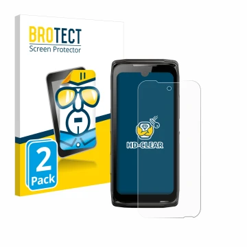 Parte frontal de un envase de producto con el logotipo de la marca BROTECT. Al lado se muestra el dispositivo Crosscall Core-Z