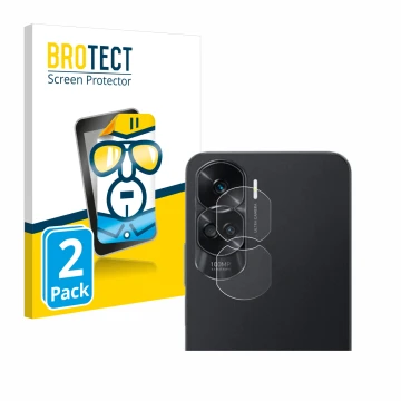 Parte frontal de un envase de producto con el logotipo de la marca BROTECT. Al lado se muestra el dispositivo Honor 90 Lite (S