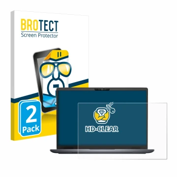 Parte frontal de un envase de producto con el logotipo de la marca BROTECT. Al lado se muestra el dispositivo Dell Latitude 73