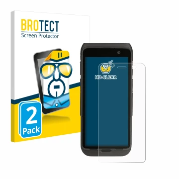 Parte frontal de un envase de producto con el logotipo de la marca BROTECT. Al lado se muestra el dispositivo Honeywell CT47 c