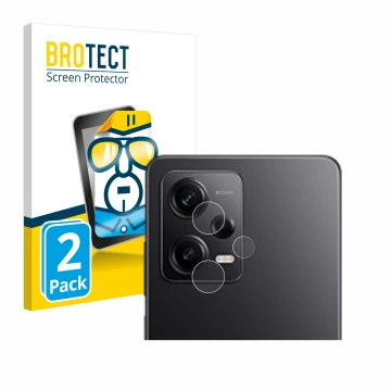 Parte frontal de un envase de producto con el logotipo de la marca BROTECT. Al lado se muestra el dispositivo Xiaomi Redmi Not