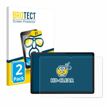 Parte frontal de un envase de producto con el logotipo de la marca BROTECT. Al lado se muestra el dispositivo Lenovo Tab P12 2