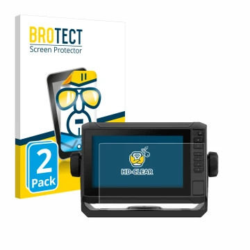 Parte frontal de un envase de producto con el logotipo de la marca BROTECT. Al lado se muestra el dispositivo Garmin ECHOMAP U