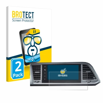 Parte frontal de un envase de producto con el logotipo de la marca BROTECT. Al lado se muestra el dispositivo Seat Ateca Style