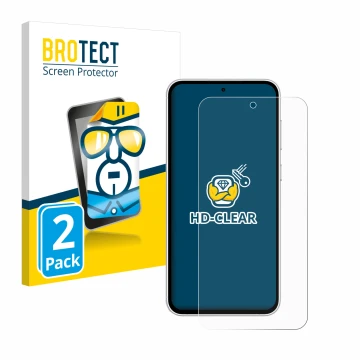 Parte frontal de un envase de producto con el logotipo de la marca BROTECT. Al lado se muestra el dispositivo Samsung Galaxy S