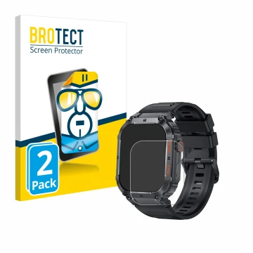 Parte frontal de un envase de producto con el logotipo de la marca BROTECT. Al lado se muestra el dispositivo GaWear K57PRO 1.