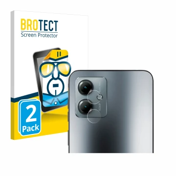Parte frontal de un envase de producto con el logotipo de la marca BROTECT. Al lado se muestra el dispositivo Motorola Moto G1