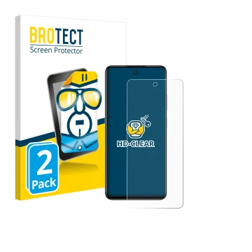 Parte frontal de un envase de producto con el logotipo de la marca BROTECT. Al lado se muestra el dispositivo Infinix Smart 8 