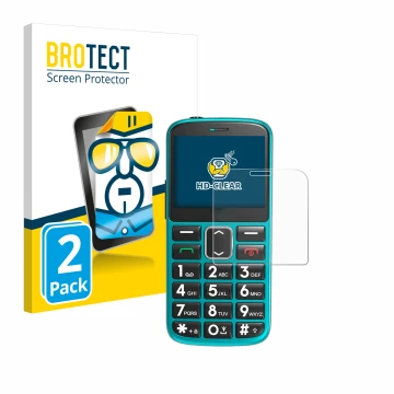 Parte frontal de un envase de producto con el logotipo de la marca BROTECT. Al lado se muestra el dispositivo Uleway Seniorenh