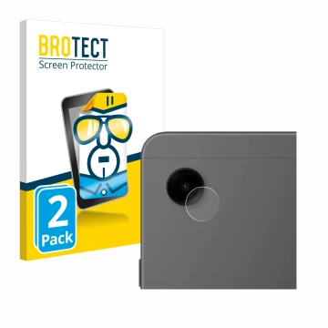 Parte frontal de un envase de producto con el logotipo de la marca BROTECT. Al lado se muestra el dispositivo Samsung Galaxy T