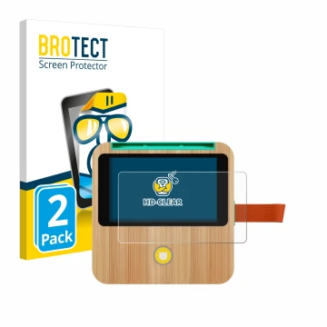 Parte frontal de un envase de producto con el logotipo de la marca BROTECT. Al lado se muestra el dispositivo tigerbox Touch P