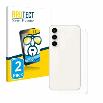 Parte frontal de un envase de producto con el logotipo de la marca BROTECT. Al lado se muestra el dispositivo Samsung Galaxy S