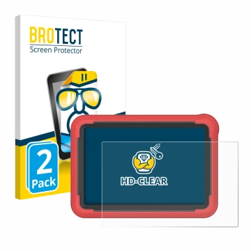 Parte frontal de un envase de producto con el logotipo de la marca BROTECT. Al lado se muestra el dispositivo Launch X-431 Pro