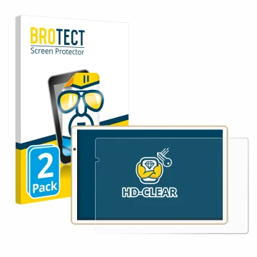 Parte frontal de un envase de producto con el logotipo de la marca BROTECT. Al lado se muestra el dispositivo Facetel Q3 con s