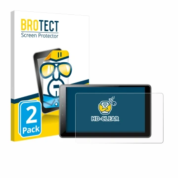 Parte frontal de un envase de producto con el logotipo de la marca BROTECT. Al lado se muestra el dispositivo Pioneer SPH-EVO9