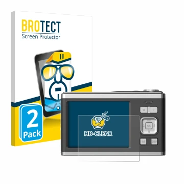 Parte frontal de un envase de producto con el logotipo de la marca BROTECT. Al lado se muestra el dispositivo Rollei Compactli