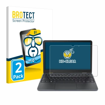 Parte frontal de un envase de producto con el logotipo de la marca BROTECT. Al lado se muestra el dispositivo Lenovo 300w Yoga