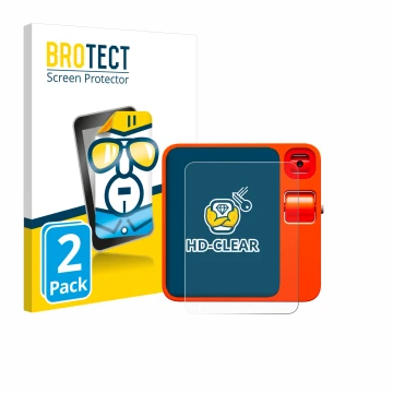 Parte frontal de un envase de producto con el logotipo de la marca BROTECT. Al lado se muestra el dispositivo rabbit r1 con su