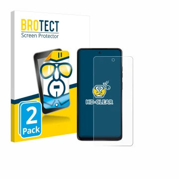 Parte frontal de un envase de producto con el logotipo de la marca BROTECT. Al lado se muestra el dispositivo Motorola Moto G2