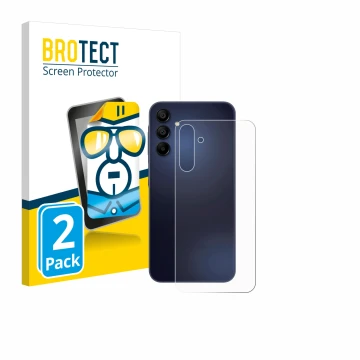 Parte frontal de un envase de producto con el logotipo de la marca BROTECT. Al lado se muestra el dispositivo Samsung Galaxy A