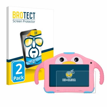 Parte frontal de un envase de producto con el logotipo de la marca BROTECT. Al lado se muestra el dispositivo okulaku KIDS03-P