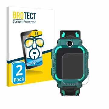 Parte frontal de un envase de producto con el logotipo de la marca BROTECT. Al lado se muestra el dispositivo Retoo Smartwatch