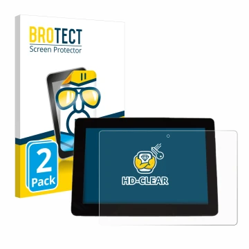 Parte frontal de un envase de producto con el logotipo de la marca BROTECT. Al lado se muestra el dispositivo Trimble XCN 1050