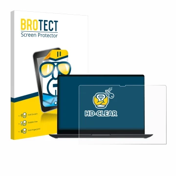 Parte frontal de un envase de producto con el logotipo de la marca BROTECT. Al lado se muestra el dispositivo Samsung Galaxy B