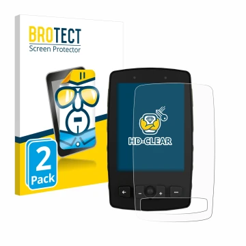Parte frontal de un envase de producto con el logotipo de la marca BROTECT. Al lado se muestra el dispositivo TwoNav Aventura 