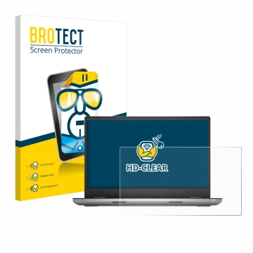 Parte frontal de un envase de producto con el logotipo de la marca BROTECT. Al lado se muestra el dispositivo Dell Precision 7