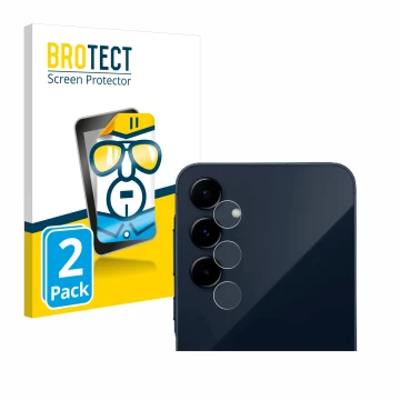 Parte frontal de un envase de producto con el logotipo de la marca BROTECT. Al lado se muestra el dispositivo Samsung Galaxy A