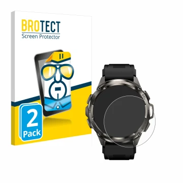 Parte frontal de un envase de producto con el logotipo de la marca BROTECT. Al lado se muestra el dispositivo Kospet Tank T3 U