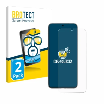 Parte frontal de un envase de producto con el logotipo de la marca BROTECT. Al lado se muestra el dispositivo Huawei Pura 70 U